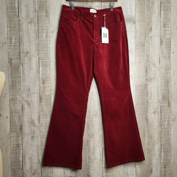 Dear John Rosa Flare Red Velvet Pants. Size 31 Waist - Picture 1 of 14